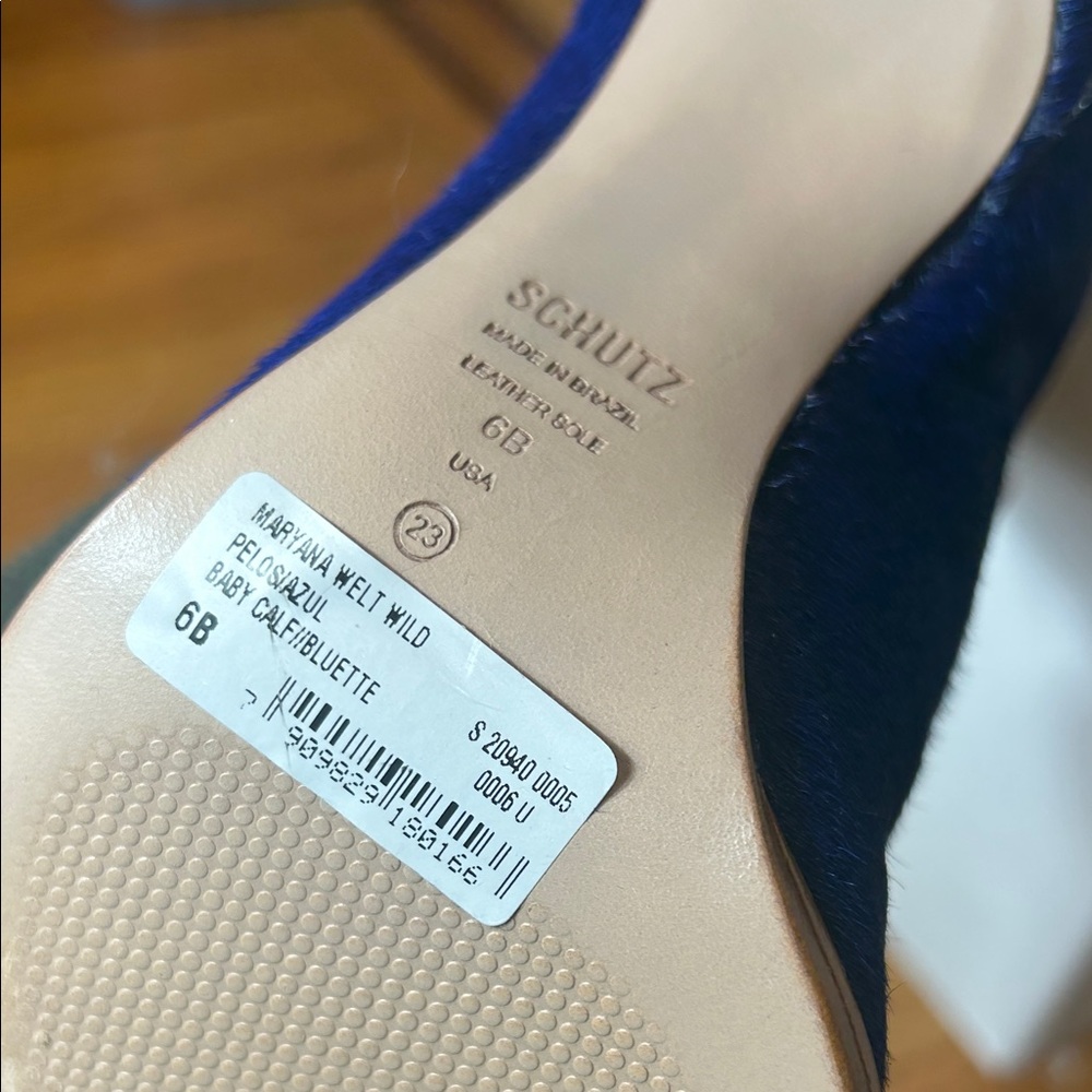 SCHUTZ Rare Maryana Electric Blue Pony Hair Boots - Picture 7 of 7